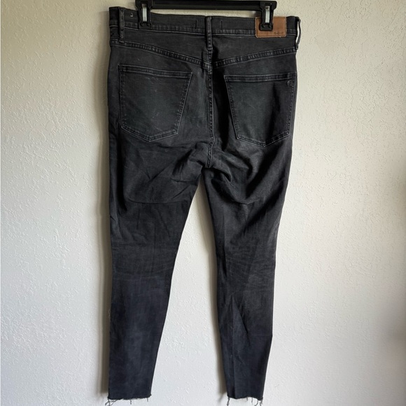 Madewell Black Denim 9” High Rise Skinny Jean Womens 30T Casual Distressed - Picture 5 of 7